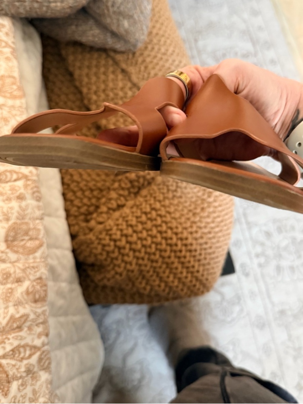 a new day Women's Tan Slide Sandals with Cutout Upper - Picture 5 of 8
